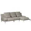 Fredriks Ecksofa Lirac - Webstoff - Webstoff Sogol: Grau - Longchair davorstehend rechts