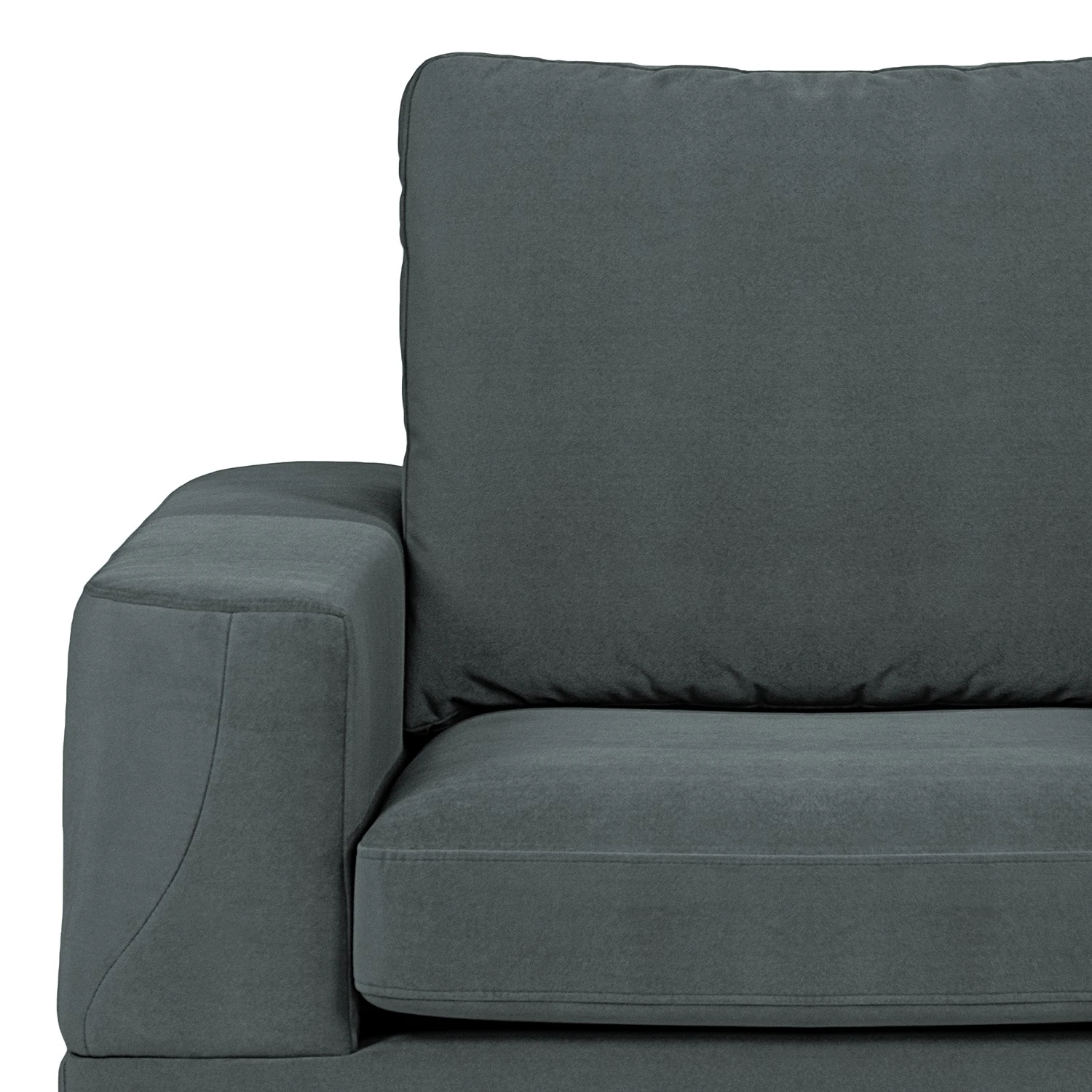 Fredriks Wohnlandschaft Grossa - Samt - Samt Vaia: Dunkelgrau - Longchair davorstehend rechts / Ottomane links 11 Fredriks Wohnlandschaft Grossa - Samt - Samt Vaia: Dunkelgrau - Longchair davorstehend rechts / Ottomane links – Bild 11