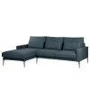 Fredriks Ecksofa Garlin - Webstoff - Webstoff Sogol: Dunkelblau - Longchair davorstehend links