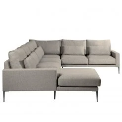 Fredriks Wohnlandschaft Garlin - Webstoff - Webstoff Sogol: Grau - Longchair davorstehend links / Ottomane rechts -Wohnzimmermöbel boutique en ligne 1000243339 210330 18225501433 DETAILS P000000001000243339