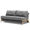 Innovation Möbel Schlafsofa Cubed - Stoff Twist: Granite - Breite: 168 cm - Eiche Hell