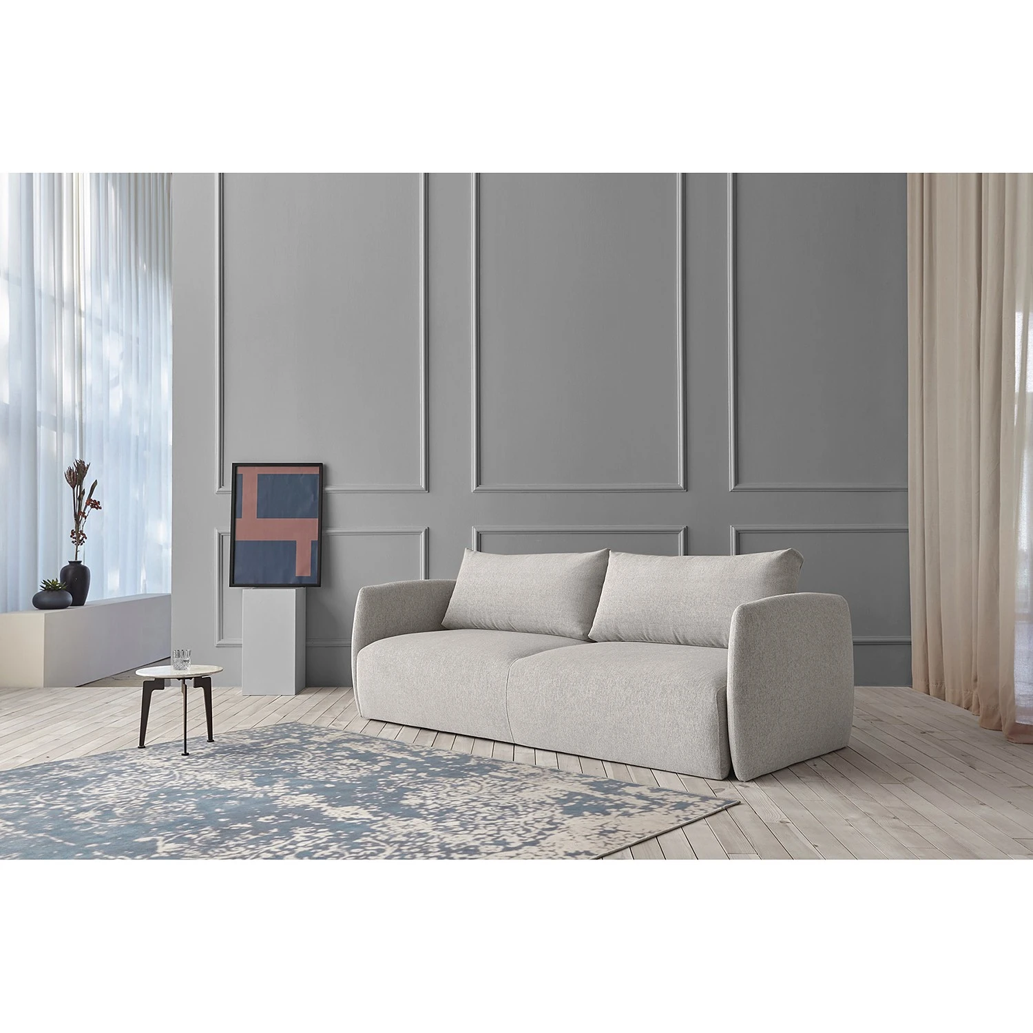 Innovation Möbel Schlafsofa Salla - Webstoff Micro Check: Grey 2 Innovation Möbel Schlafsofa Salla - Webstoff Micro Check: Grey – Bild 2