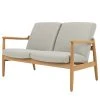 Studio Copenhagen Sofa Froid (2-Sitzer) - Webstoff - Webstoff Baca: Hellgrau - Eiche Hell