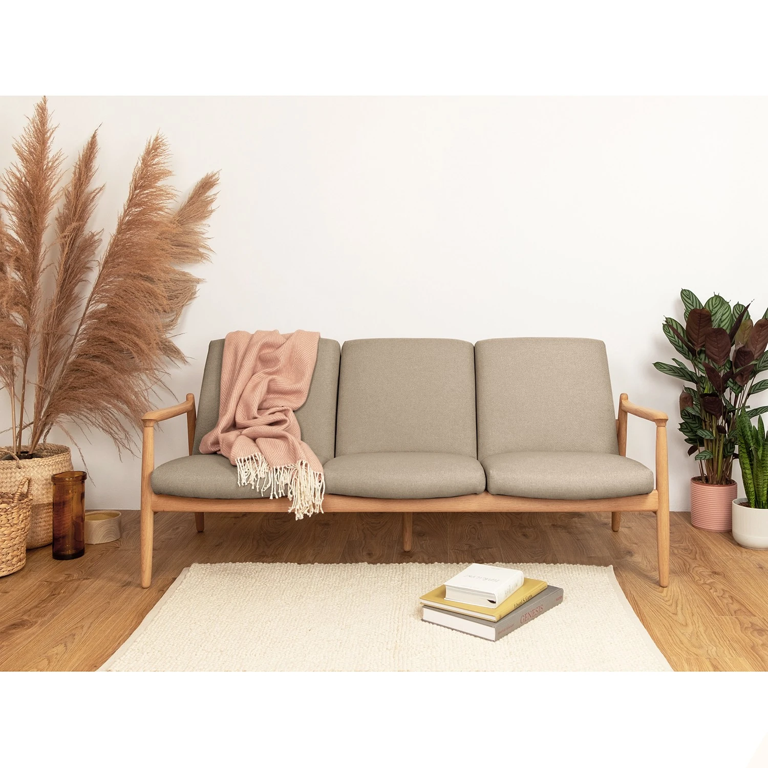 Studio Copenhagen Sofa Froid (3-Sitzer) - Webstoff - Webstoff Baca: Beige - Eiche Hell 2 Studio Copenhagen Sofa Froid (3-Sitzer) - Webstoff - Webstoff Baca: Beige - Eiche Hell – Bild 2