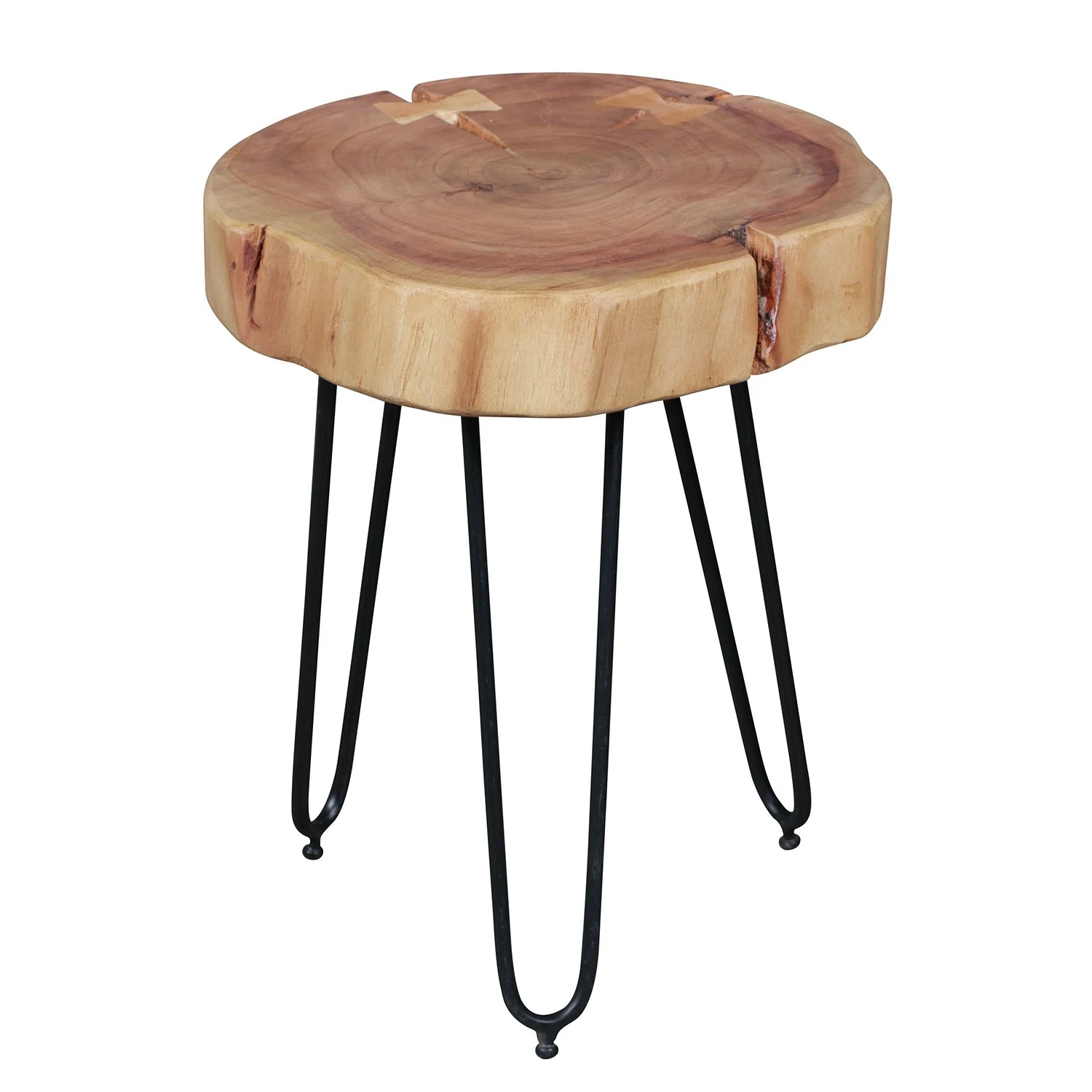 Naturoo Beistelltisch Loudet - Akazie massiv / Metall - Akazie / Schwarz 1 Naturoo Beistelltisch Loudet - Akazie massiv / Metall - Akazie / Schwarz