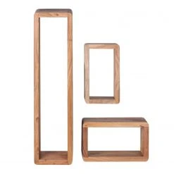 Naturoo Wandregal Maulaix (3er-Set) - Akazie massiv