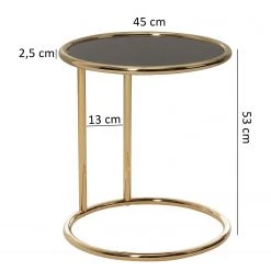 Red Living Beistelltisch Loubers - Glas / Metall - Schwarz / Gold -Wohnzimmermöbel boutique en ligne 1000244871 210202 14554900149 SKETCH DETAILS P000000001000244871 sketch