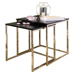 Loftscape Beistelltisch Menville (2er-Set) - Schwarz / Roségold 9 Loftscape Beistelltisch Menville (2er-Set) - Schwarz / Roségold -Wohnzimmermöbel boutique en ligne 1000244883 210202 14594700227 DETAILS P000000001000244883