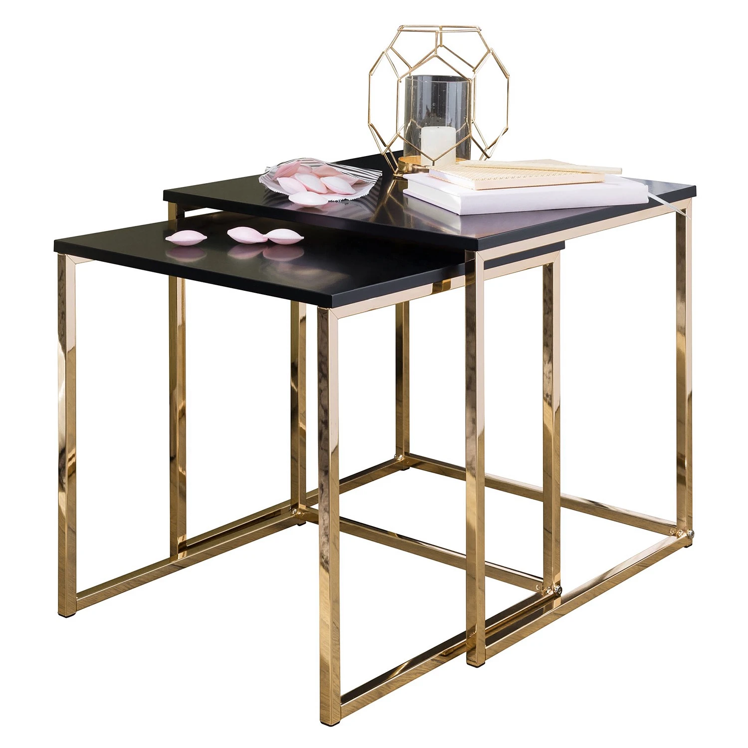 Loftscape Beistelltisch Menville (2er-Set) - Schwarz / Roségold 4 Loftscape Beistelltisch Menville (2er-Set) - Schwarz / Roségold – Bild 4