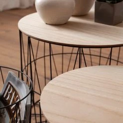 Norrwood Beistelltisch Veranne I (4er-Set) - Eiche Dekor / Schwarz -Wohnzimmermöbel boutique en ligne 1000244887 210202 15005900254 DETAILS P000000001000244887