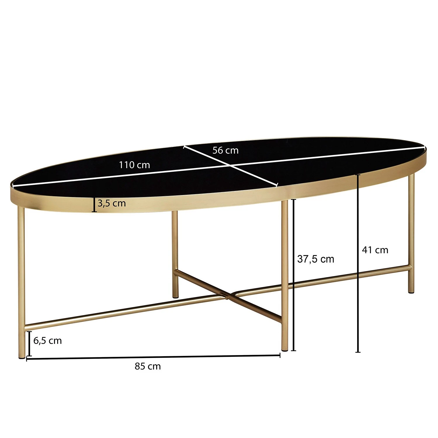 Loftscape Couchtisch Hitte - Glas / Metall - Schwarz / Gold 5 Loftscape Couchtisch Hitte - Glas / Metall - Schwarz / Gold – Bild 5