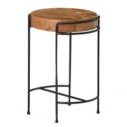 Red Living Beistelltisch Helette - Akazie massiv / Metall - Akazie / Schwarz