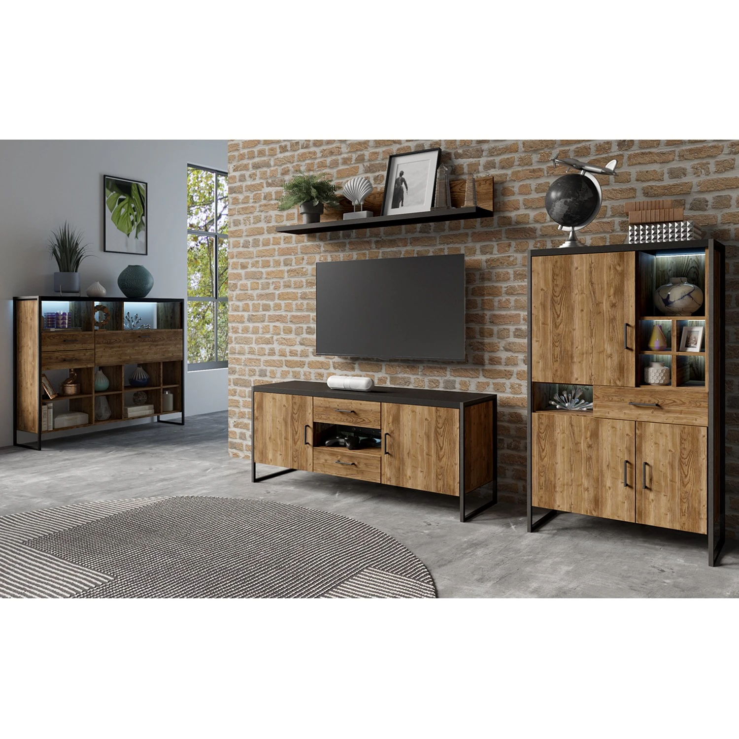 Red Living Wandboard Turriers - Fichte Dekor / Matt Schwarz 3 Red Living Wandboard Turriers - Fichte Dekor / Matt Schwarz – Bild 3