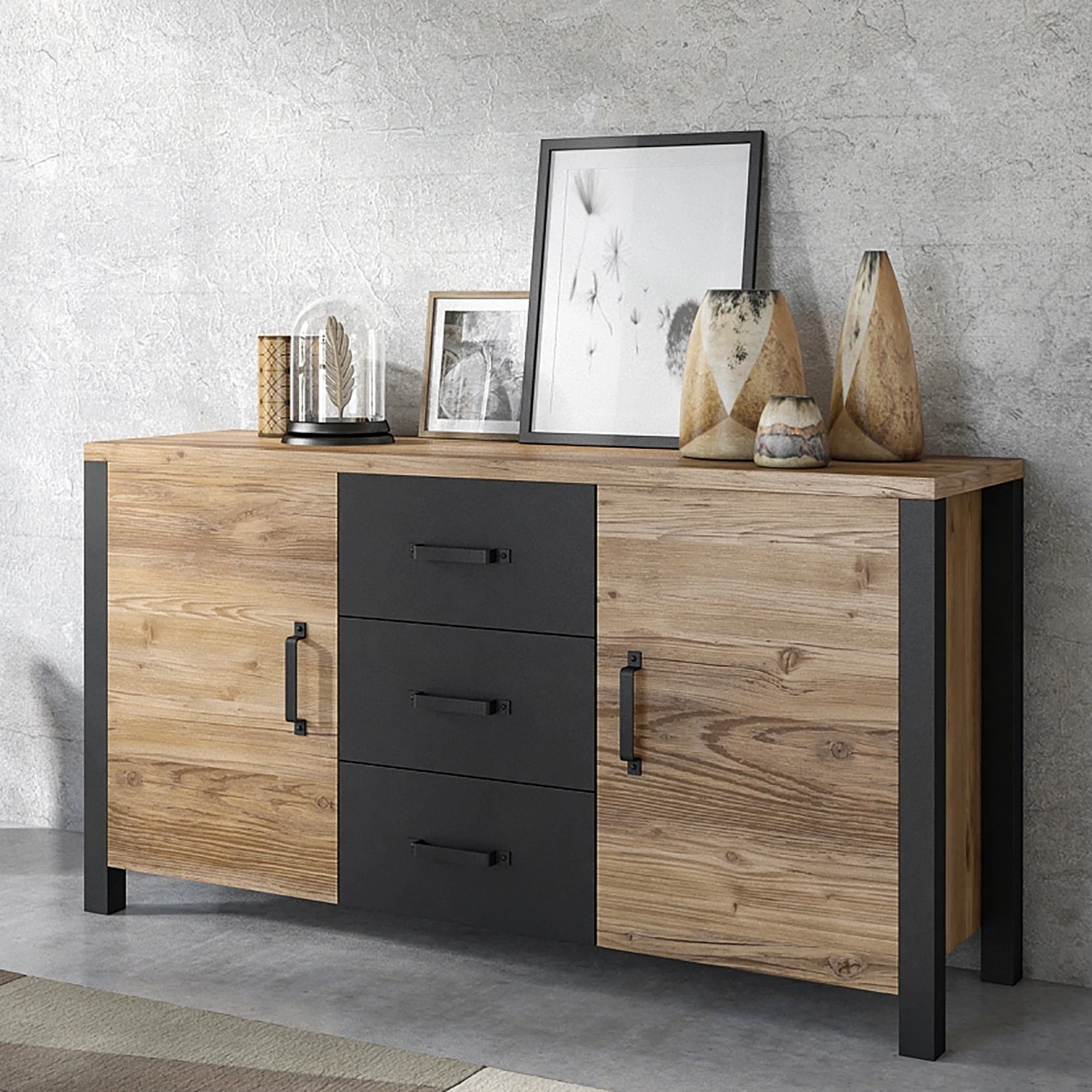 Red Living Sideboard Velleron I - Fichte Dekor 2 Red Living Sideboard Velleron I - Fichte Dekor – Bild 2