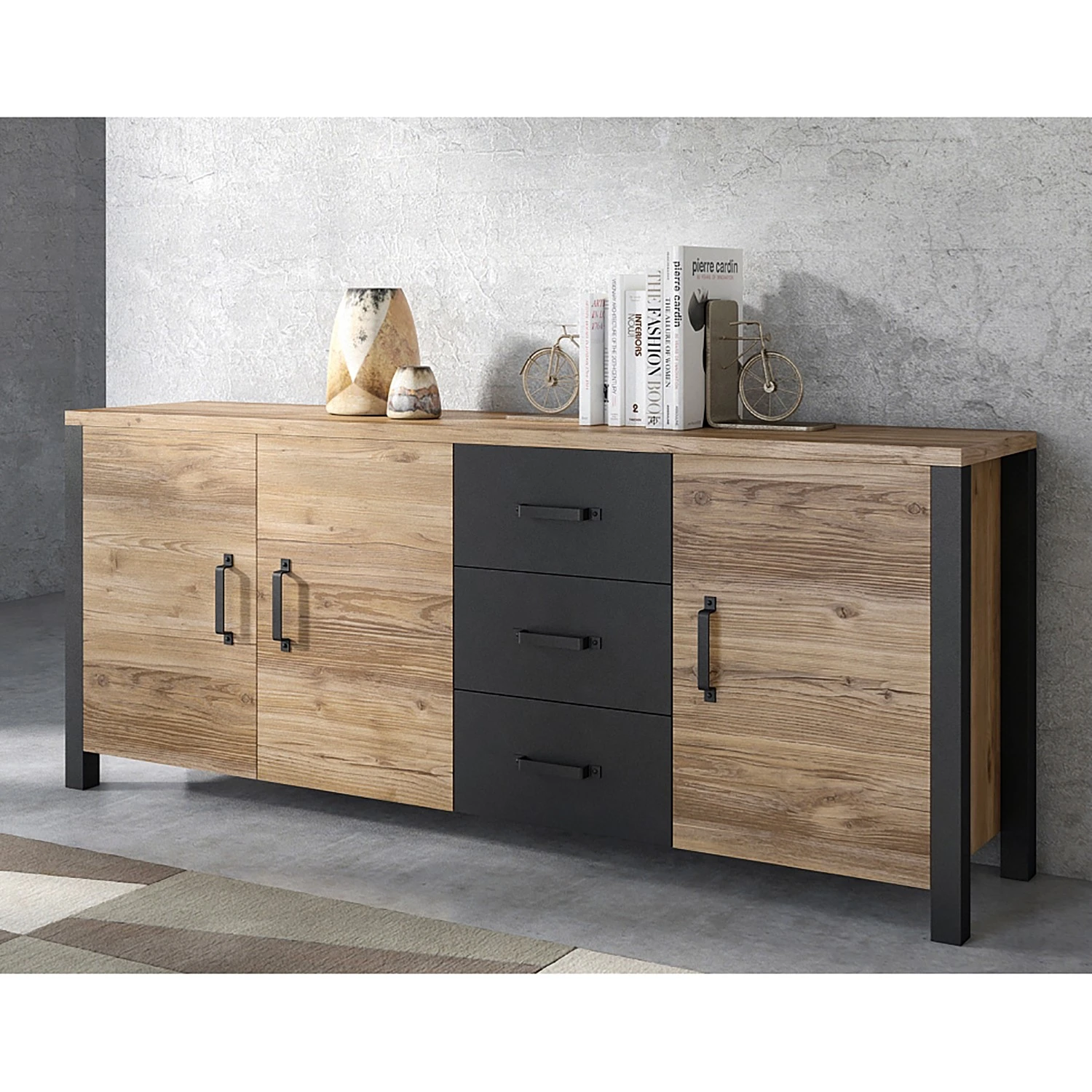 Red Living Sideboard Velleron II - Fichte Dekor 2 Red Living Sideboard Velleron II - Fichte Dekor – Bild 2