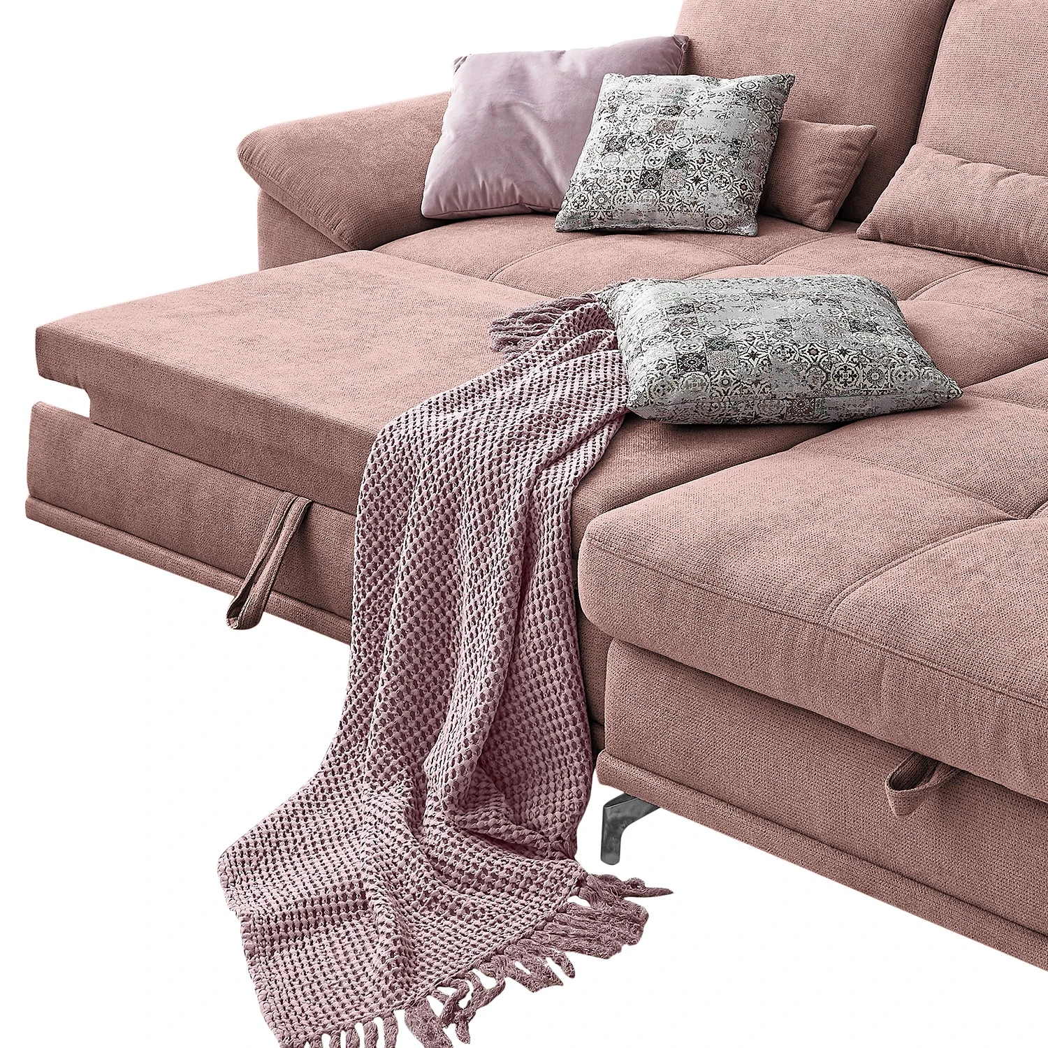 Loftscape Ecksofa Odenas - Webstoff - Webstoff Palila: Mauve - Longchair davorstehend rechts - Mit Schlaffunktion 10 Loftscape Ecksofa Odenas - Webstoff - Webstoff Palila: Mauve - Longchair davorstehend rechts - Mit Schlaffunktion – Bild 10