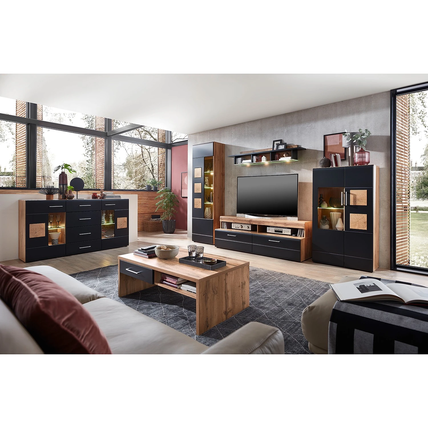 Loftscape Couchtisch Belloc - Eiche Dekor / Matt Schwarz 3 Loftscape Couchtisch Belloc - Eiche Dekor / Matt Schwarz – Bild 3