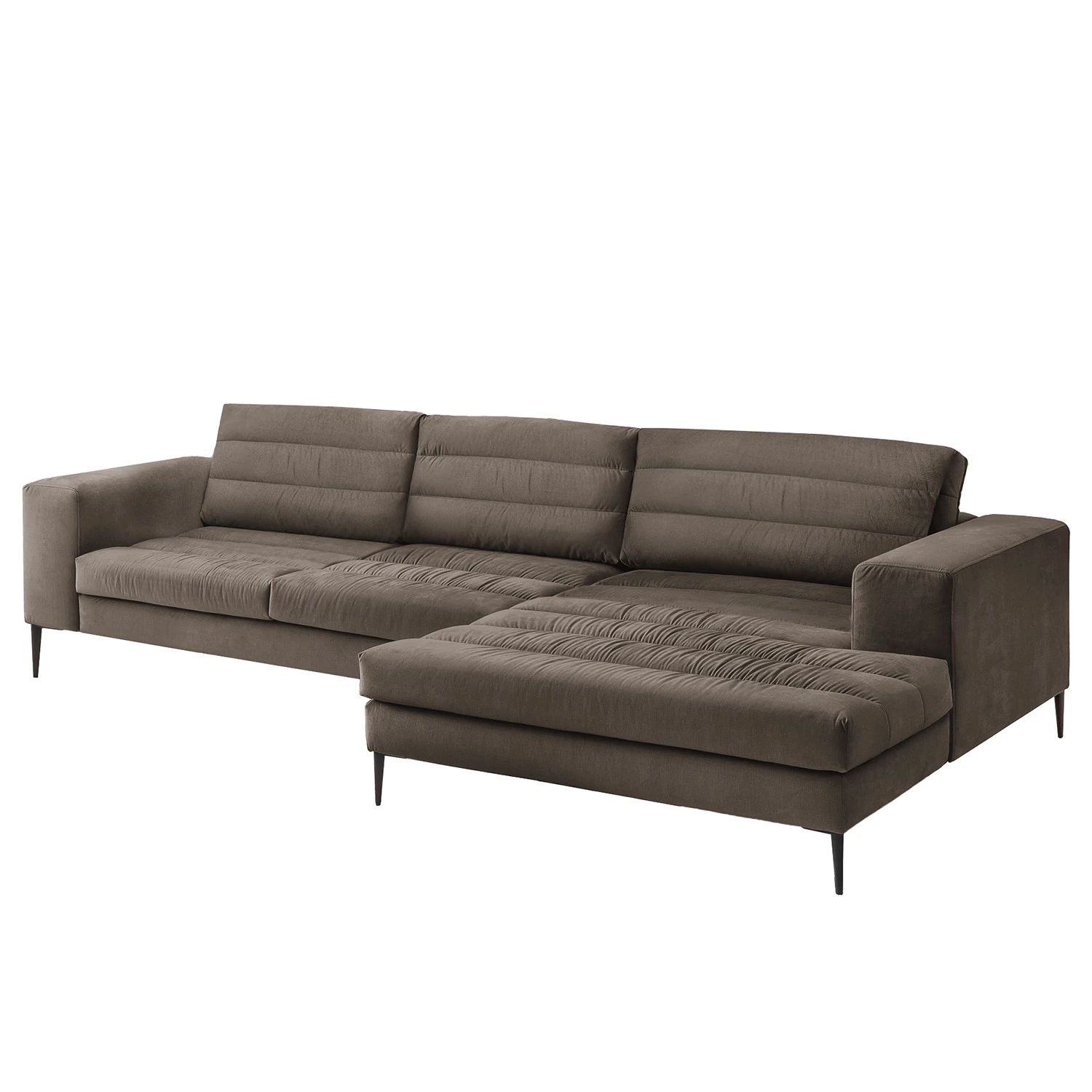 Fredriks Ecksofa Valmorel - Webstoff - Microfaser Knarik: Cappuccino - Longchair davorstehend rechts - Ohne Hocker 3 Fredriks Ecksofa Valmorel - Webstoff - Microfaser Knarik: Cappuccino - Longchair davorstehend rechts - Ohne Hocker – Bild 3