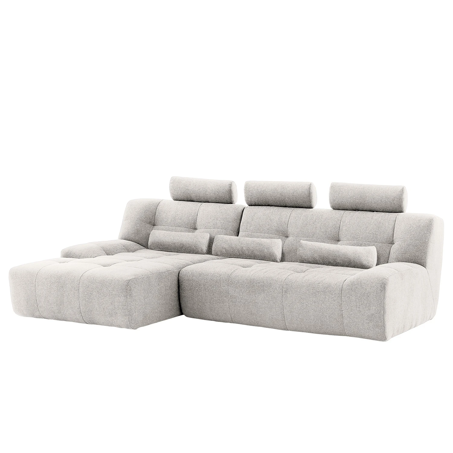 Fredriks Ecksofa Valleres - Webstoff - Webstoff Nila: Hellgrau - Longchair davorstehend links - Ohne Hocker 1 Fredriks Ecksofa Valleres - Webstoff - Webstoff Nila: Hellgrau - Longchair davorstehend links - Ohne Hocker