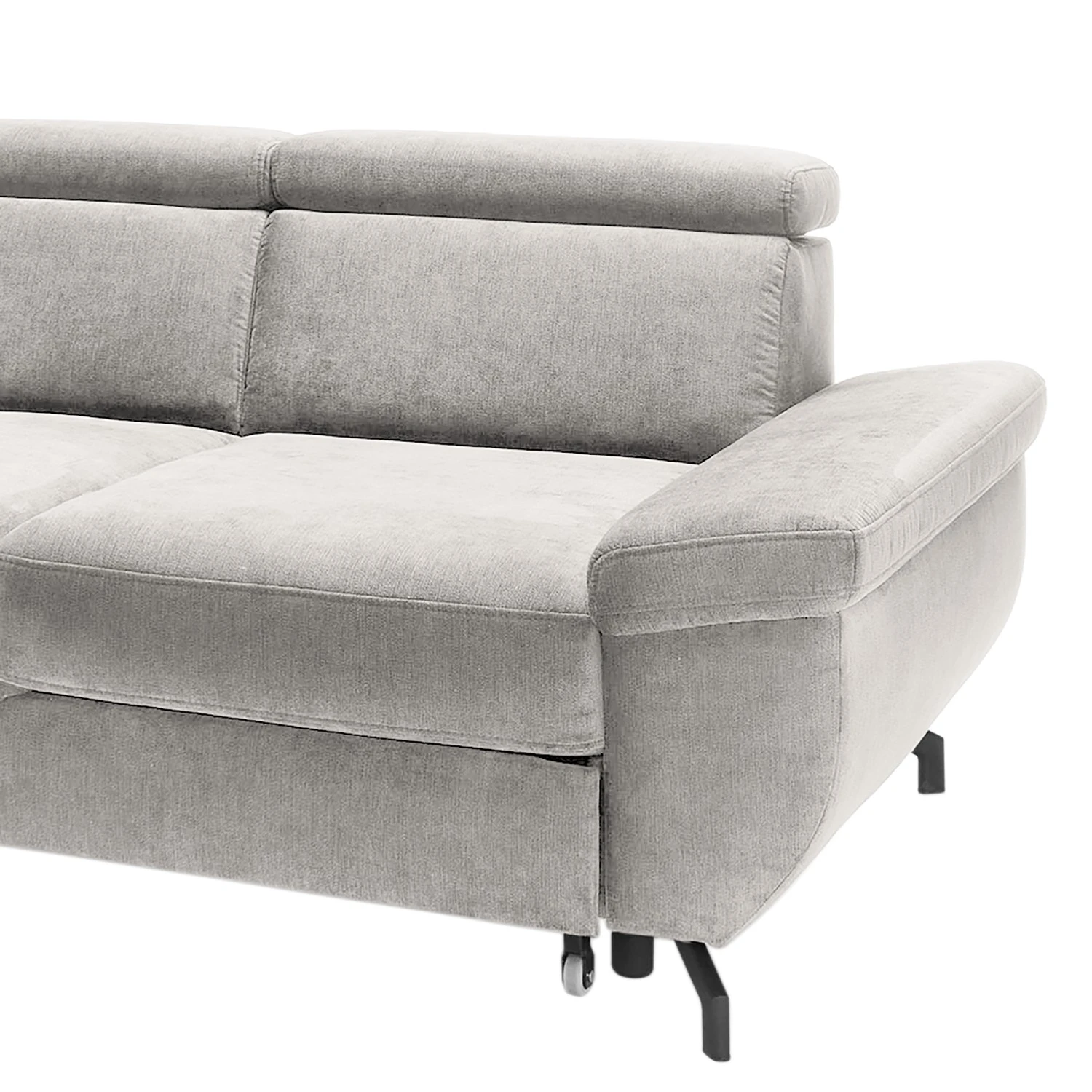 Fredriks Ecksofa Cussay - Flachgewebe - Webstoff Cuna: Hellgrau - Longchair davorstehend links 7 Fredriks Ecksofa Cussay - Flachgewebe - Webstoff Cuna: Hellgrau - Longchair davorstehend links – Bild 7
