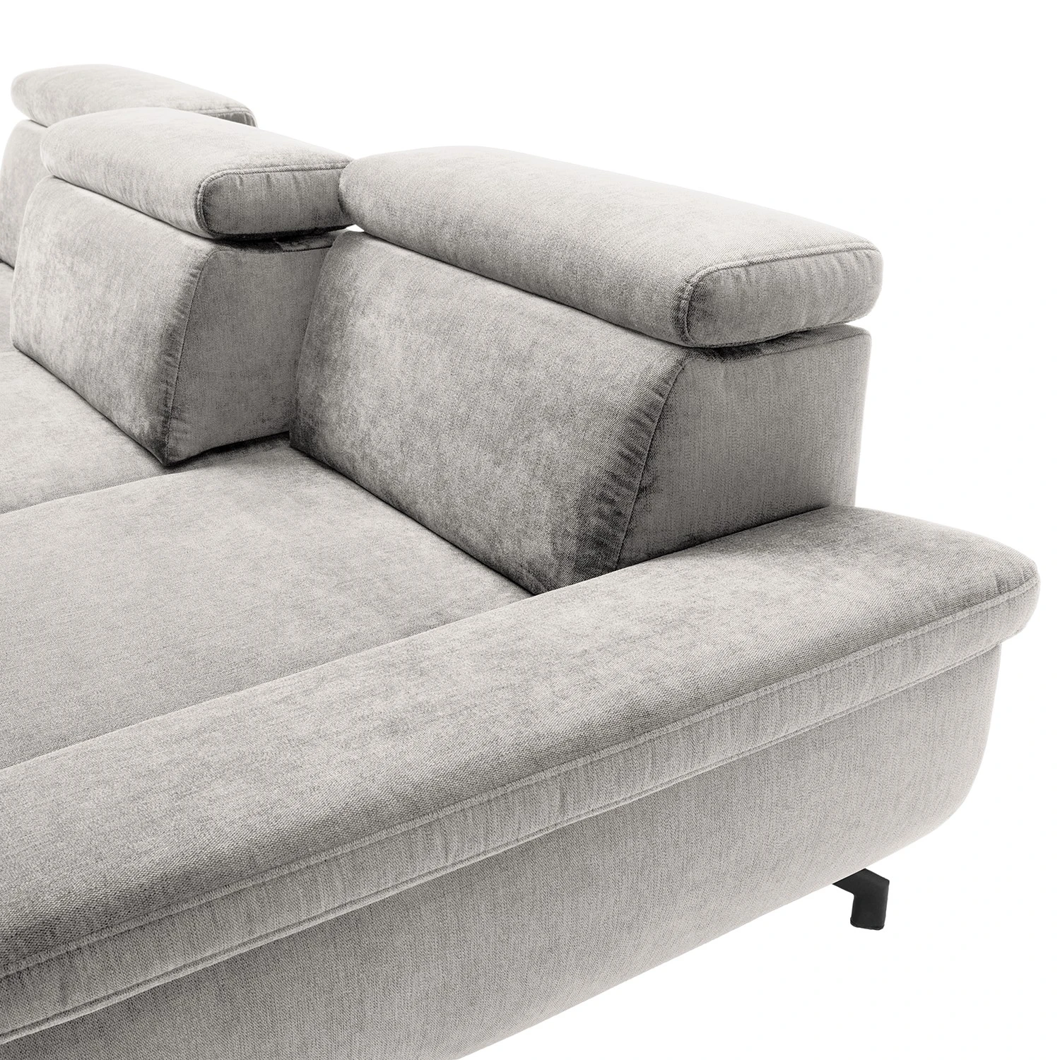 Fredriks Ecksofa Cussay - Flachgewebe - Webstoff Cuna: Hellgrau - Longchair davorstehend links 8 Fredriks Ecksofa Cussay - Flachgewebe - Webstoff Cuna: Hellgrau - Longchair davorstehend links – Bild 8