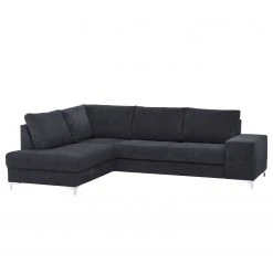 Fredriks Ecksofa Lescun - Webstoff - Webstoff Koza: Dunkelblau - Ottomane davorstehend links