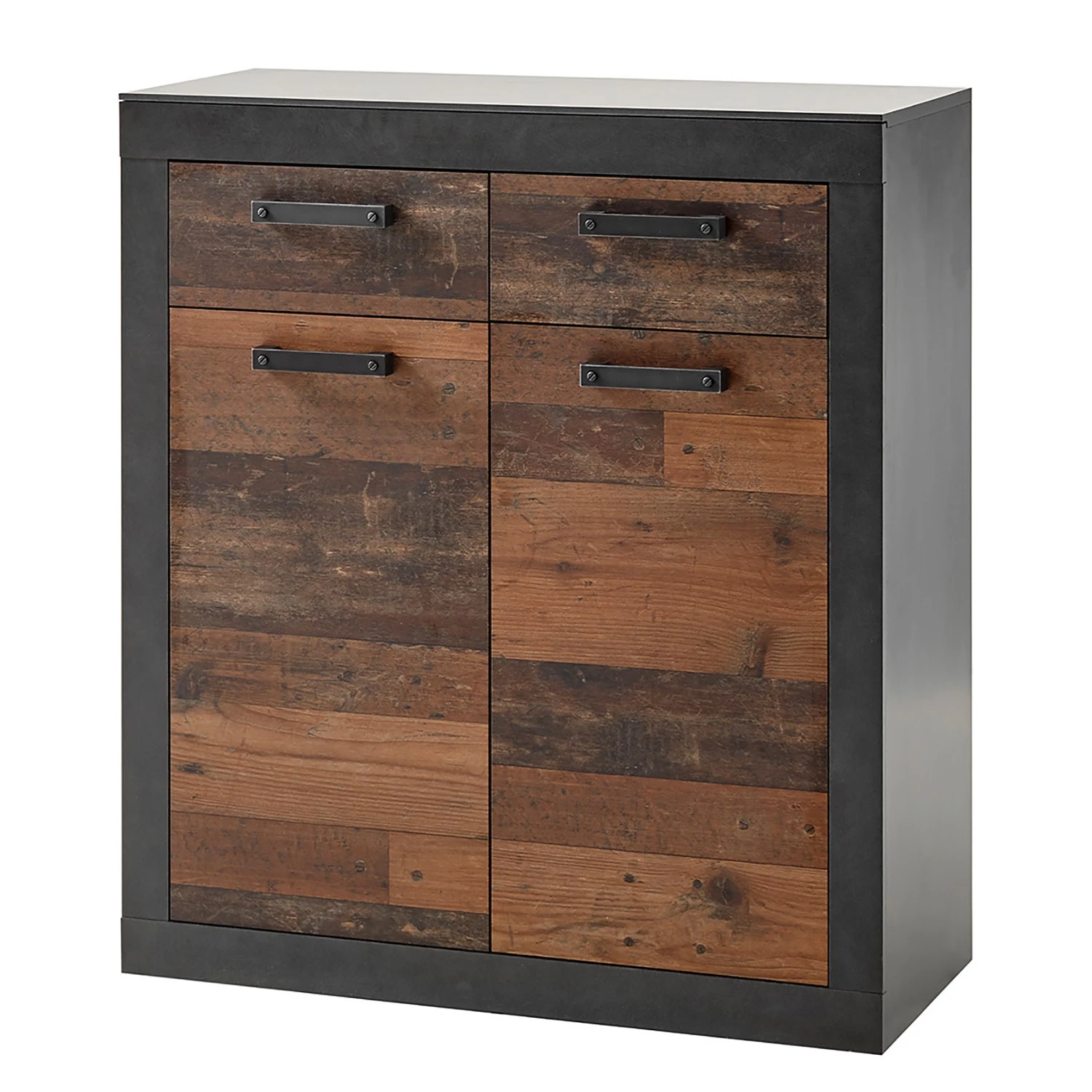 Red Living Kommode Buzan III - Altholz Dekor / Anthrazit 1 Red Living Kommode Buzan III - Altholz Dekor / Anthrazit