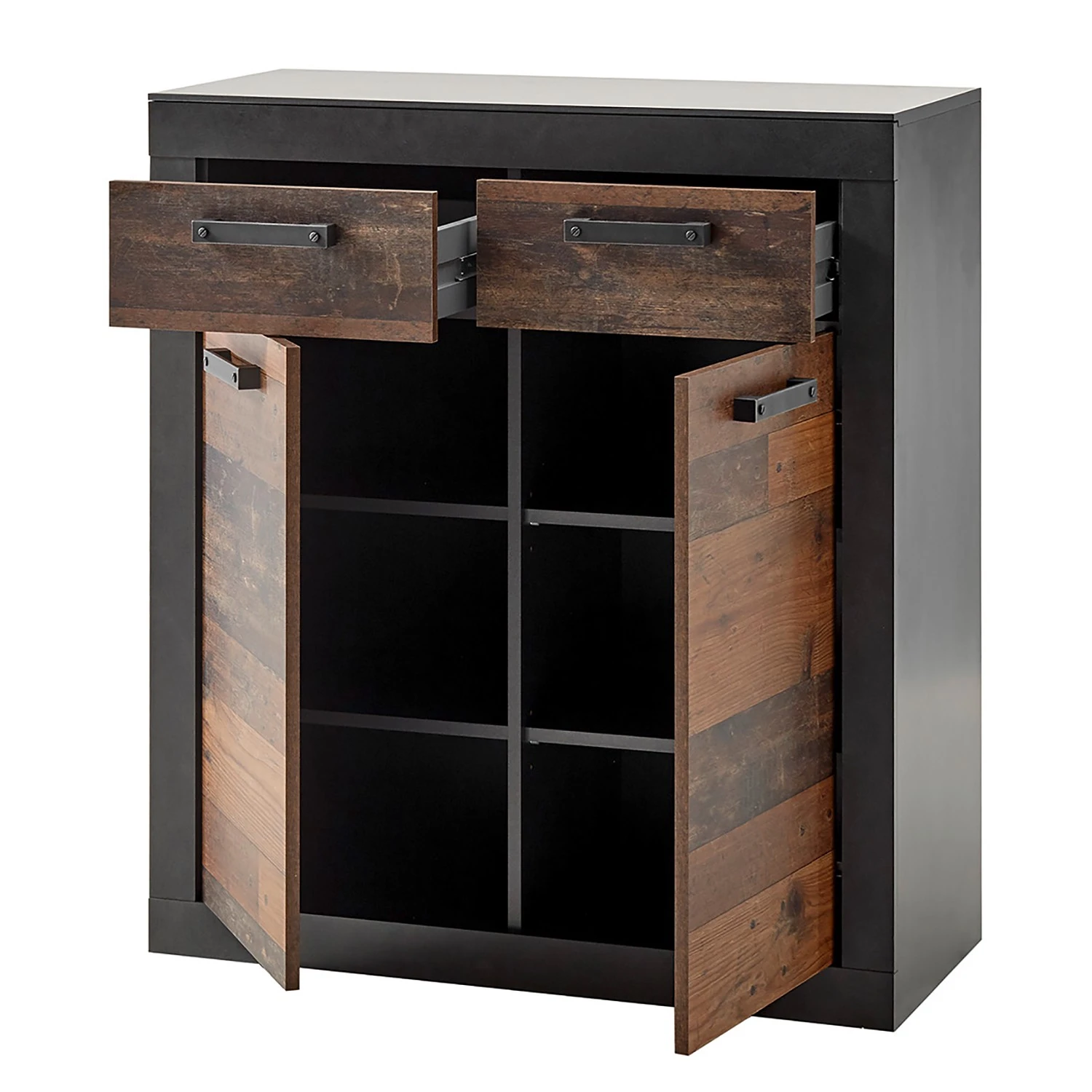 Red Living Kommode Buzan III - Altholz Dekor / Anthrazit 5 Red Living Kommode Buzan III - Altholz Dekor / Anthrazit – Bild 5