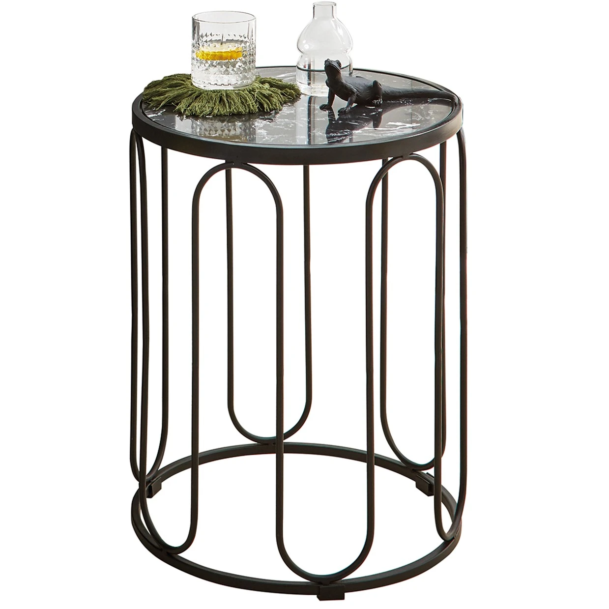 Loftscape Beistelltisch Bommes - Marmor / Metall - Schwarz 1 Loftscape Beistelltisch Bommes - Marmor / Metall - Schwarz