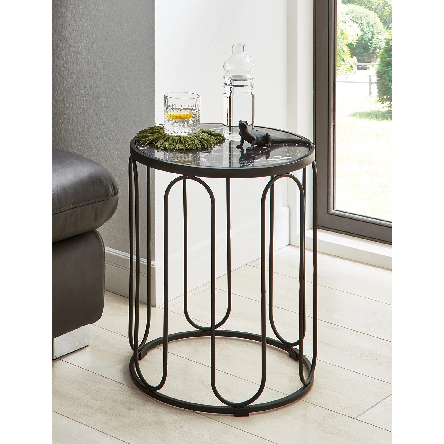 Loftscape Beistelltisch Bommes - Marmor / Metall - Schwarz 2 Loftscape Beistelltisch Bommes - Marmor / Metall - Schwarz – Bild 2