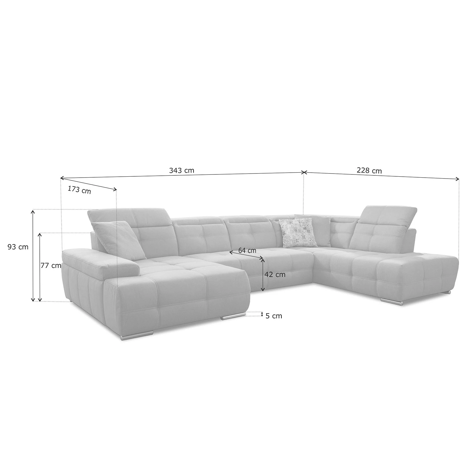 Loftscape Wohnlandschaft Beutin - Flachgewebe - Flachgewebe Olea: Weiß - Ottomane davorstehend rechts - Ohne Schlaffunktion 8 Loftscape Wohnlandschaft Beutin - Flachgewebe - Flachgewebe Olea: Weiß - Ottomane davorstehend rechts - Ohne Schlaffunktion – Bild 8