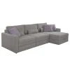 Loftscape Ecksofa Guillac - Webstoff - Webstoff Palila: Fango - Longchair davorstehend rechts - Mit Schlaffunktion