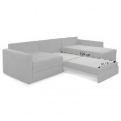 Loftscape Ecksofa Guillac - Webstoff - Webstoff Palila: Fango - Longchair davorstehend rechts - Mit Schlaffunktion -Wohnzimmermöbel boutique en ligne 1000253868 210419 15175601261 SKETCH DETAILS P000000001000253868 sketch