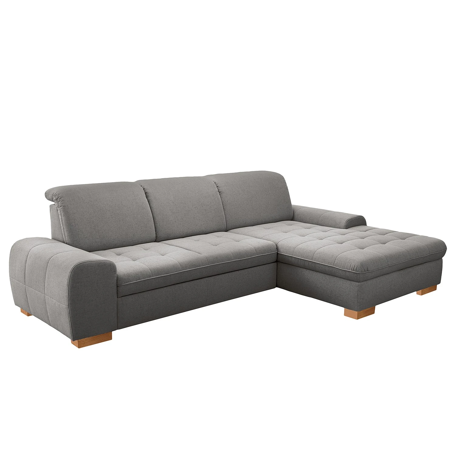 Loftscape Ecksofa Boussay - Webstoff - Webstoff Neli: Grau - Longchair davorstehend rechts - Mit Schlaffunktion 1 Loftscape Ecksofa Boussay - Webstoff - Webstoff Neli: Grau - Longchair davorstehend rechts - Mit Schlaffunktion