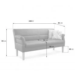 Loftscape Sofa Juillac (2,5-Sitzer) - Flachgewebe - Flachgewebe Olea: Olivgrün -Wohnzimmermöbel boutique en ligne 1000253991 210413 13354800089 SKETCH DETAILS P000000001000253991 sketch