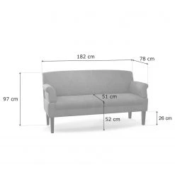 Loftscape Sofa Gramont (3-Sitzer) - Flachgewebe Eteri: Olivgrün -Wohnzimmermöbel boutique en ligne 1000254006 210413 13360300149 SKETCH DETAILS P000000001000254006 sketch