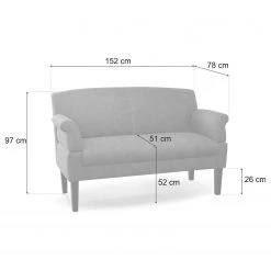 Loftscape Sofa Gramont (2-Sitzer) - Flachgewebe Eteri: Olivgrün -Wohnzimmermöbel boutique en ligne 1000254015 210413 13363300248 SKETCH DETAILS P000000001000254015 sketch