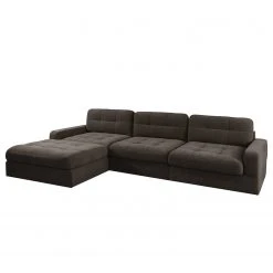 Fredriks Ecksofa Montfort - Chenille - Chenille Alix: Espresso - Breite: 315 cm - Longchair davorstehend links