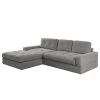 Fredriks Ecksofa Montfort - Chenille - Chenille Alix: Grau - Breite: 263 cm - Longchair davorstehend links