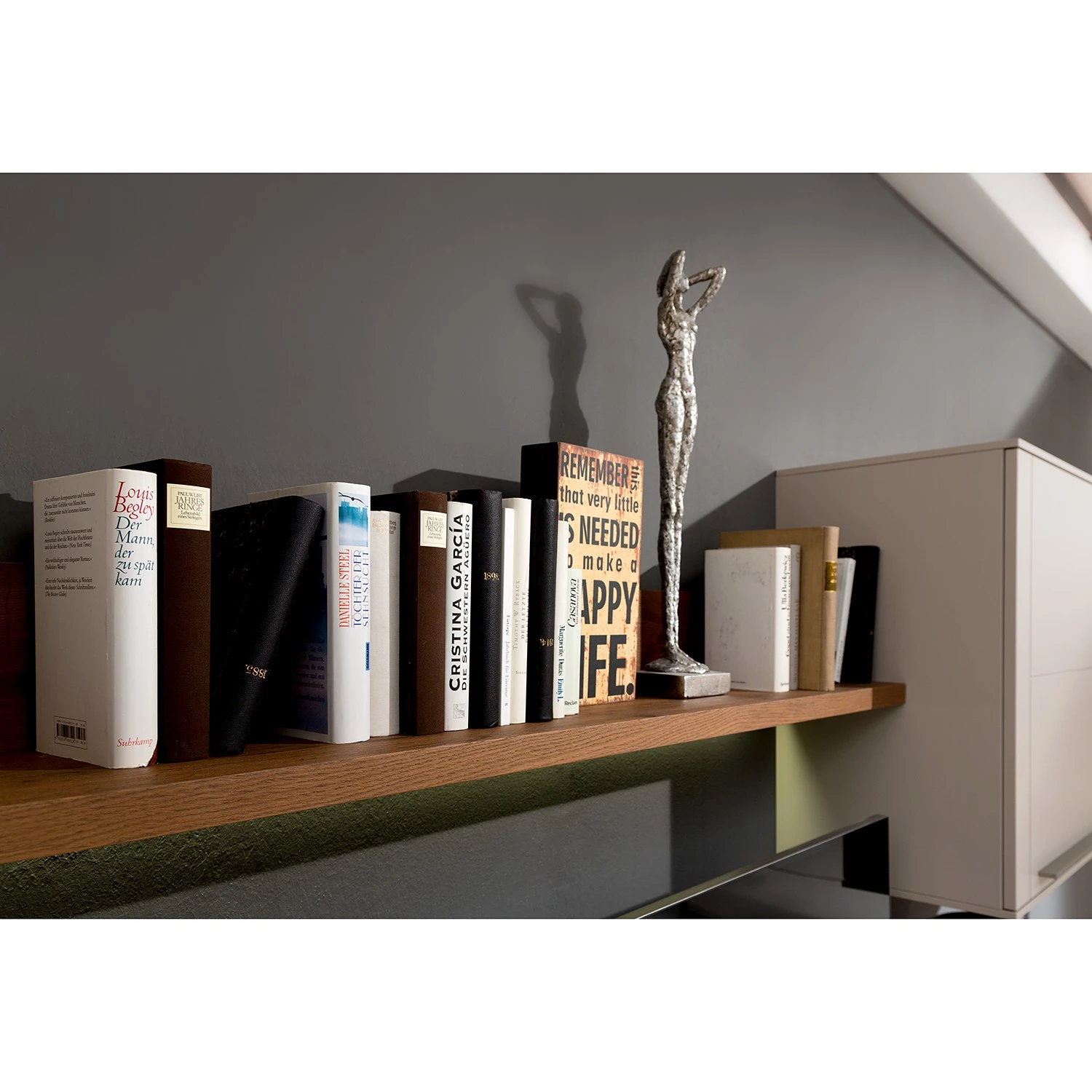 GWINNER Wohnwand Bellano I (4-teilig) - Echtholzfurnier - Matt Weiß / Balkeneiche - Ausrichtung links - Ohne Beleuchtung 4 GWINNER Wohnwand Bellano I (4-teilig) - Echtholzfurnier - Matt Weiß / Balkeneiche - Ausrichtung links - Ohne Beleuchtung – Bild 4