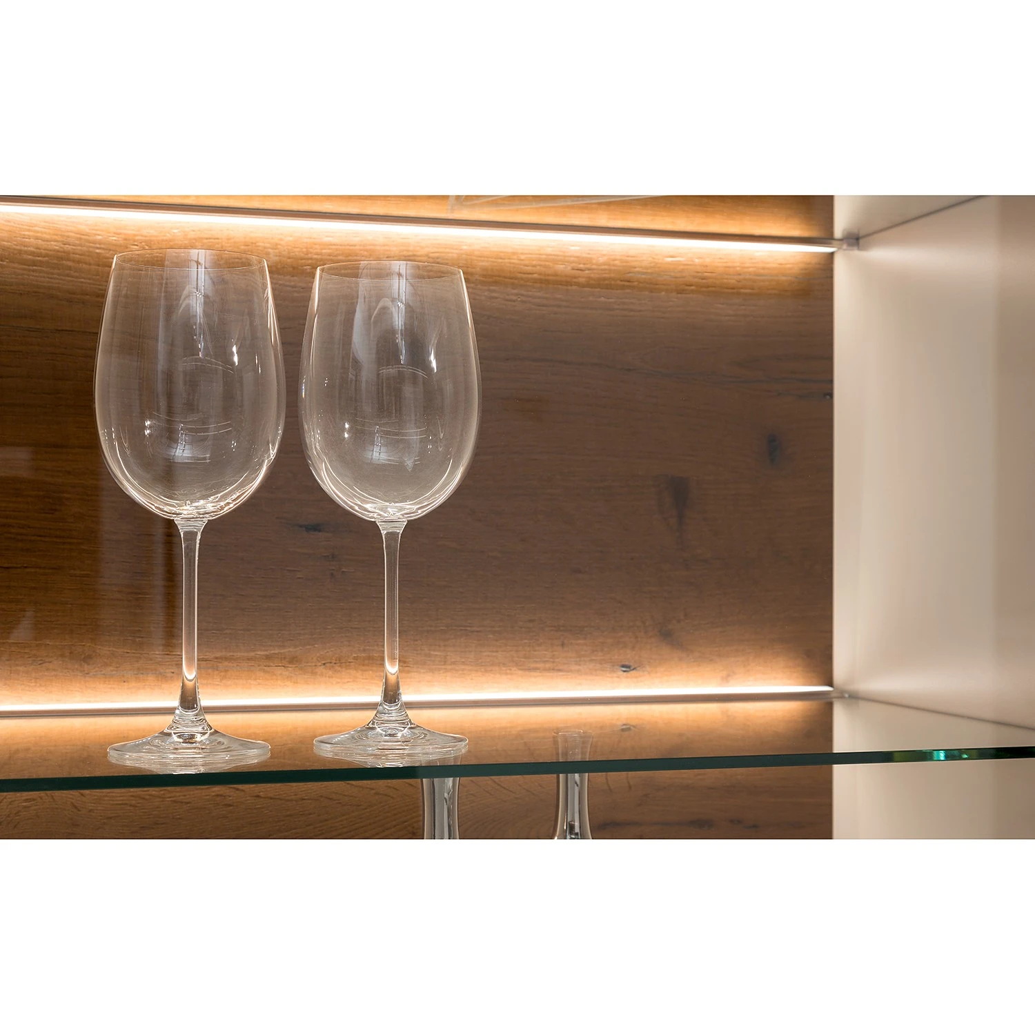 GWINNER Wohnwand Bellano I (4-teilig) - Echtholzfurnier - Matt Weiß / Balkeneiche - Ausrichtung links - Ohne Beleuchtung 5 GWINNER Wohnwand Bellano I (4-teilig) - Echtholzfurnier - Matt Weiß / Balkeneiche - Ausrichtung links - Ohne Beleuchtung – Bild 5