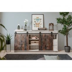 Maison Belfort Sideboard Janze II - Kiefer Weiß Dekor / Vintage Braun 11 Maison Belfort Sideboard Janze II - Kiefer Weiß Dekor / Vintage Braun -Wohnzimmermöbel boutique en ligne 1000254986 210322 08501700024 MOOD DETAILS P000000001000254986 mood