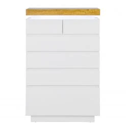 Fredriks Kommode Namona II - Inkl. Beleuchtung - Eiche Dekor / Weiß -Wohnzimmermöbel boutique en ligne 1000255075 220803 035 DETAILS P000000001000255075