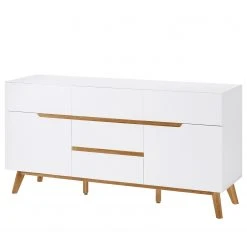 Mørteens Sideboard Tenabo II - Eiche teilmassiv - Weiß / Eiche