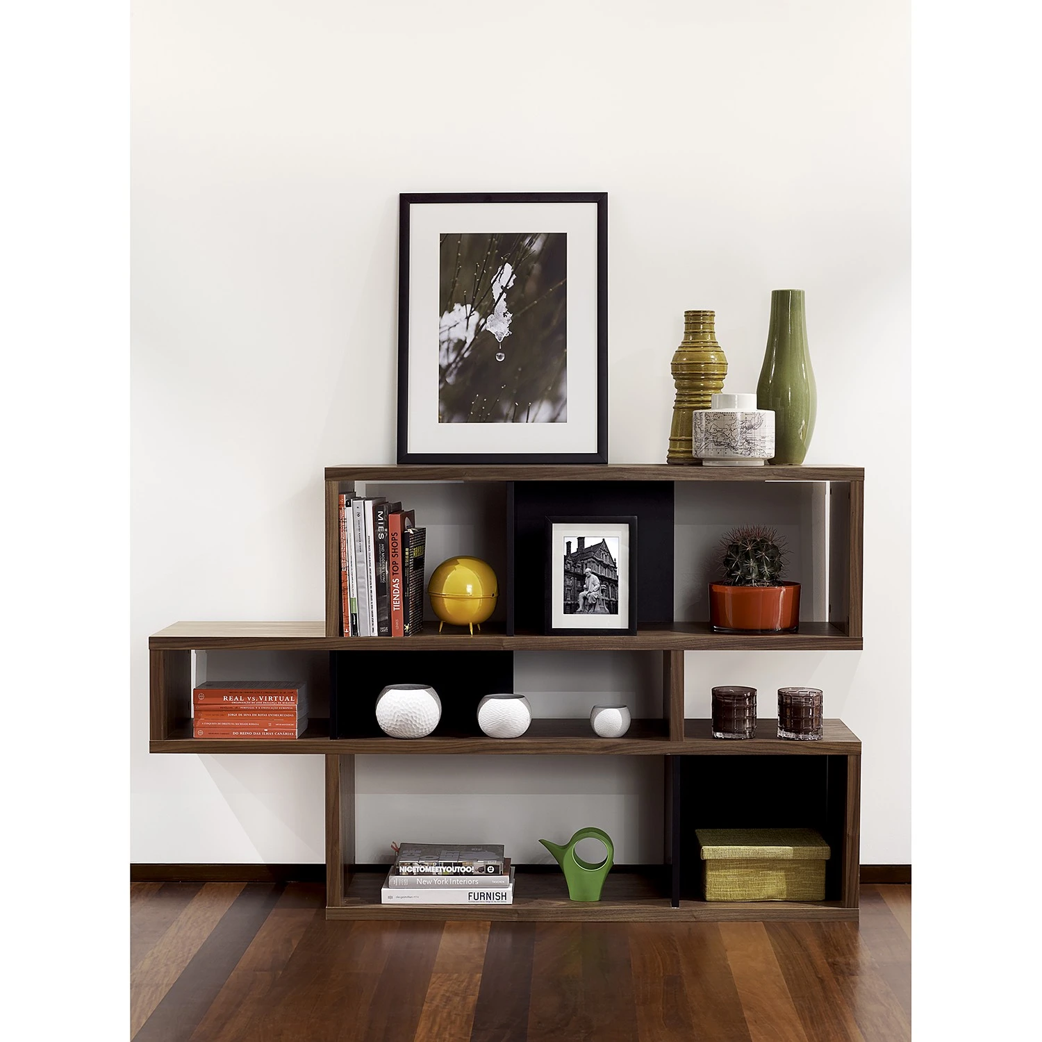 Temahome Regal London I - Walnuss / Schwarz 2 Temahome Regal London I - Walnuss / Schwarz – Bild 2