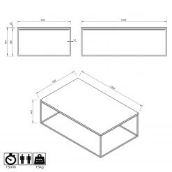 Temahome Couchtisch Gleam I - Marmor / Metall - Weiß / Schwarz - Breite: 120 cm -Wohnzimmermöbel boutique en ligne 1000255261 210324 15033700350 SKETCH DETAILS P000000001000255261 sketch