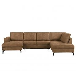 Loftscape Wohnlandschaft Le Vivier - Antikleder - Hellbraun - Longchair davorstehend links / Ottomane rechts -Wohnzimmermöbel boutique en ligne 1000255389 210428 14493400033 DETAILS P000000001000255389