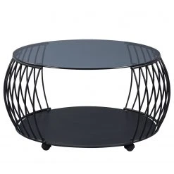 Loftscape Couchtisch Bolazec II - Glas / Metall - Schwarz