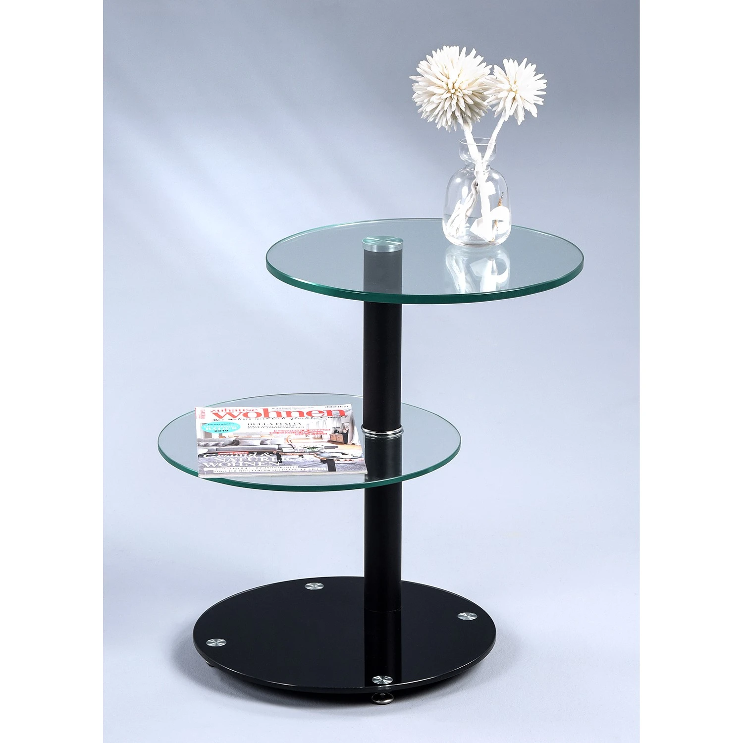 Loftscape Beistelltisch Billiers I - Glas / Metall - Schwarz 2 Loftscape Beistelltisch Billiers I - Glas / Metall - Schwarz – Bild 2