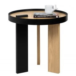 Temahome Beistelltisch Bruno - Echtholzfurnier / Metall - Eiche / Schwarz -Wohnzimmermöbel boutique en ligne 1000255961 210331 14443400008 DETAILS P000000001000255961